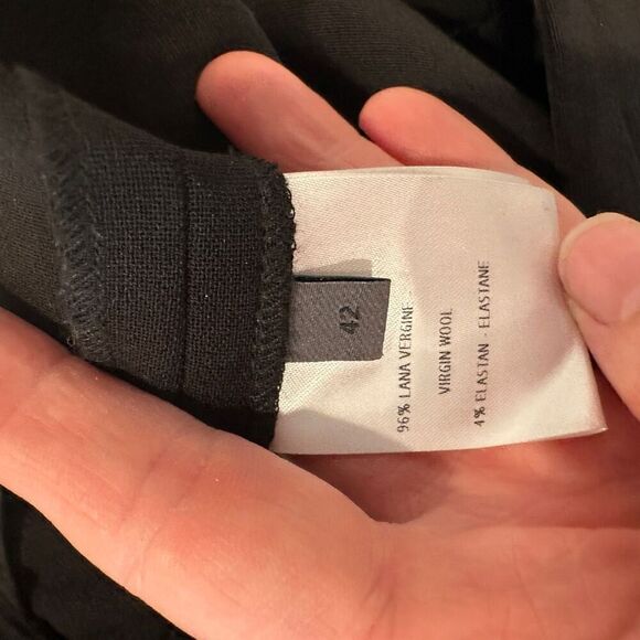 Giada Virgin Wool Black Mid-Rise Dress Pants Size 12 - Picture 3 of 3